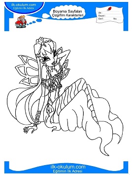 Çocuklar İçin Winx Club Denizkızı Boyama Sayfaları 